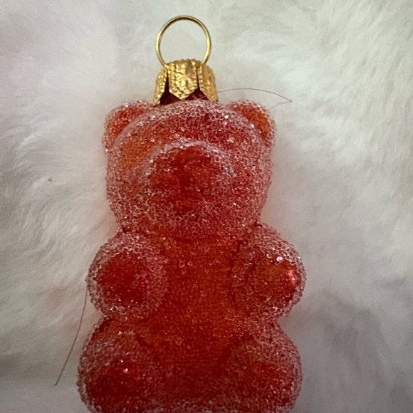 Festive glass sour gummy bear orange ornament - Picture 8 of 10